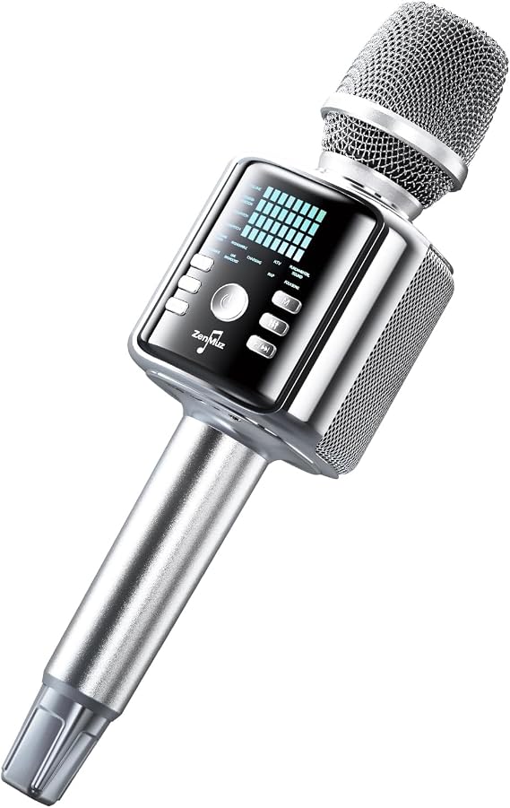 Professional Wireless Karaoke Microphone with Speaker and Soundcard, Karaoke Machine Featuring Surround Sound and Dynamic Pickup That Surpasses Ordinary Karaoke Microphones
