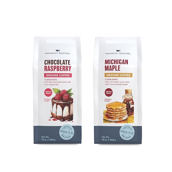 Paramount Roasters Chocolate Raspberry and Michigan Maple Grove Ground Coffee Bundle
