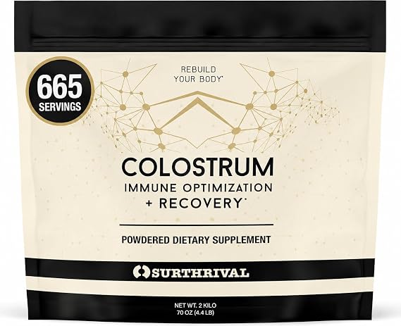 Surthrival Colostrum Powder (2 Kilo, 4.4lbs), Immune Optimization & Recovery, Powdered Dietary Supplement, Gut Health, Immune Support, Keto Friendly - 665 Servings