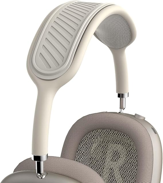 AirPods Max (Yeni 2024) için Kafa Bandı Kılıfı, Yumuşak Silikon AirPods Max Kulaklık Kafa Bandı Koruyucuları/Konforlu Yastık/Üst Ped Koruyucu Aksesuarlar Apple AirPods Max ile Uyumlu (Off-Beyaz