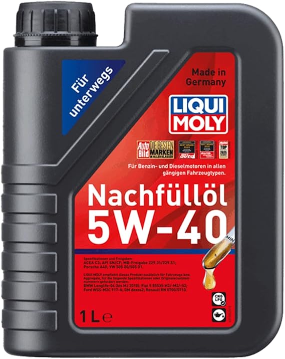LIQUI MOLY Top-up Oil 5W-40 | 1 L | Synthesis technology motor oil | SKU: 1305