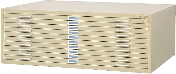 Safco Products 4986TS Flat File for 42" W x 30" D Documents, 10-Drawer (Additional Options Sold Separately), Tropic Sand