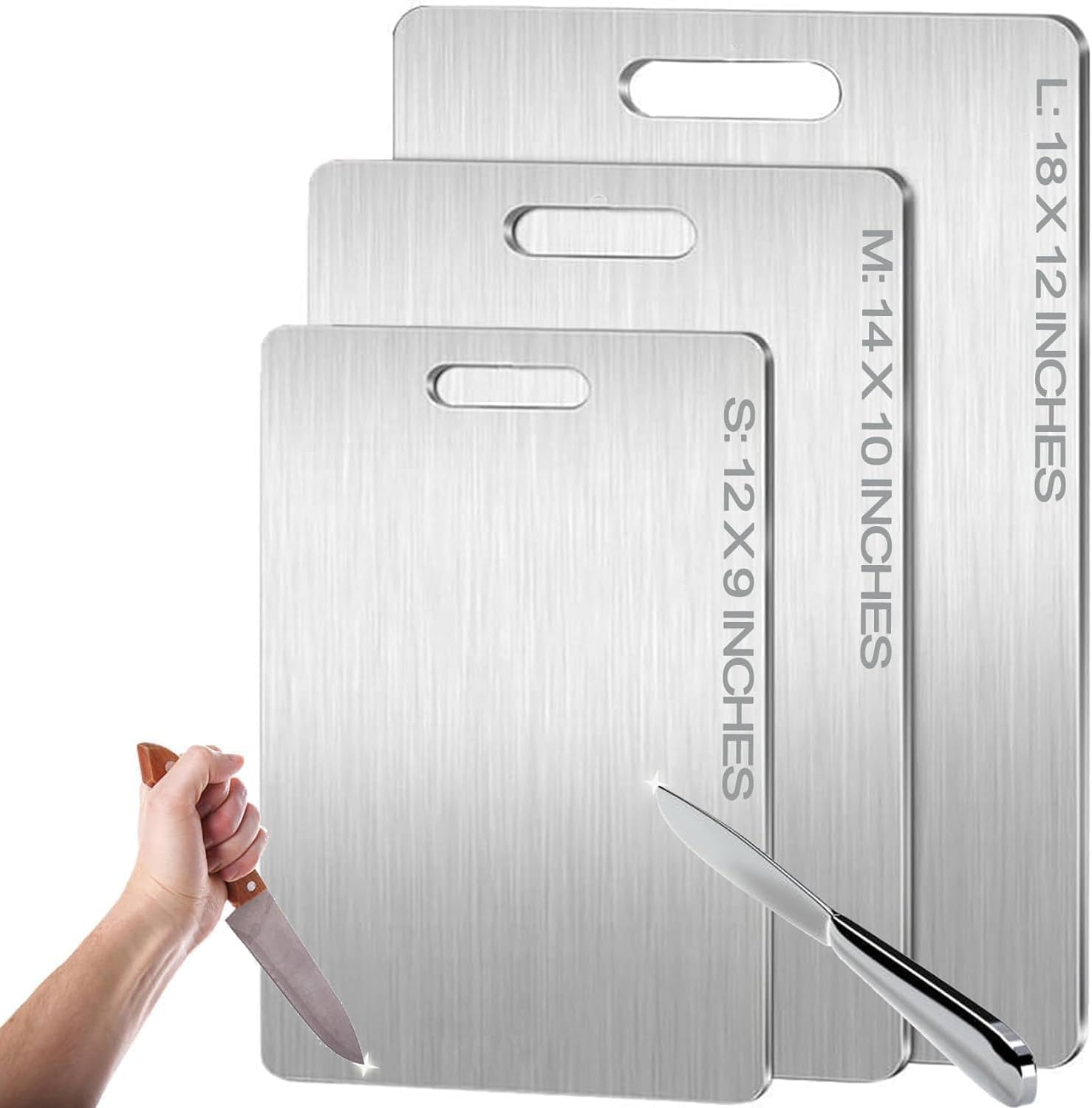 Titanium Cutting Board, 2025 New Titanium Cutting Boards for Kitchen, Double Sided Food-Grade Chopping Board, Metal Cutting Boards for Meat Fruit vegetable A1-12  9 inch