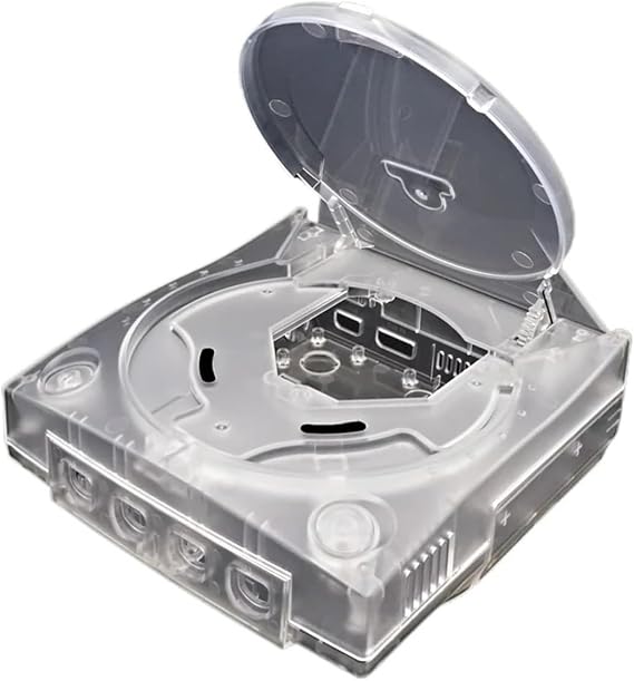 Replacement Plastic Shell Translucent Case Retro Video Game Console Transparent Boxes - Compatible with SEGA Dreamcast - Compatible with Bitfunx(TRN)