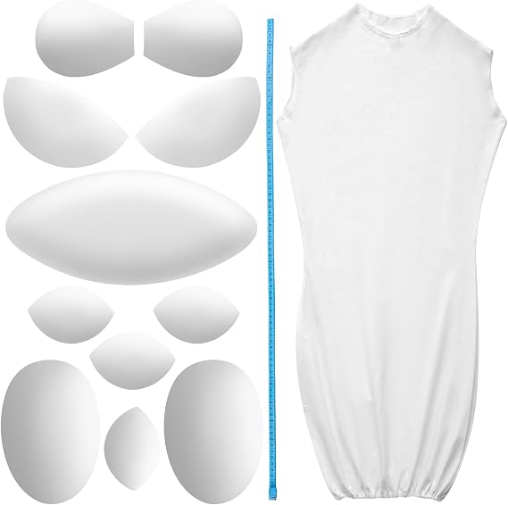 Jecery 13 Pcs Pro Modular Dress Form Padding Plus Size Kit Female Dress Form Mannequin Body Padding System for Women Adjustable Body Set with Tape Measure for Sewing Making Tailoring