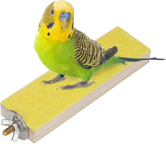 Parrot Wooden Perch Platform Playground Macaw African Greys Budgies Parakeet Cockatiels Conure Macaw Finch Cage Shelf Toy Cage Accessories(Random Color) (A)