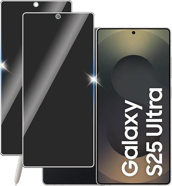 [Pack of 2 for Samsung Galaxy S25 Ultra 5G Private Screen for Tempered Glass 9H Hardness Anti-Spy Anti-Scratch Privacy Screen Protector Compatible with Samsung Galaxy S25 Ultra 5G