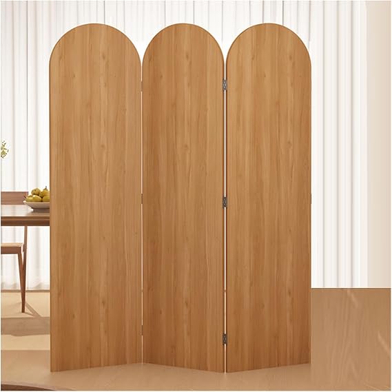3 Panel Room Divider,Wood Room Divider Privacy Screen,180 Free Folding Decorative Partition,Easy to Assemble Suitable for Home Office Study Art Display(Wood Color)