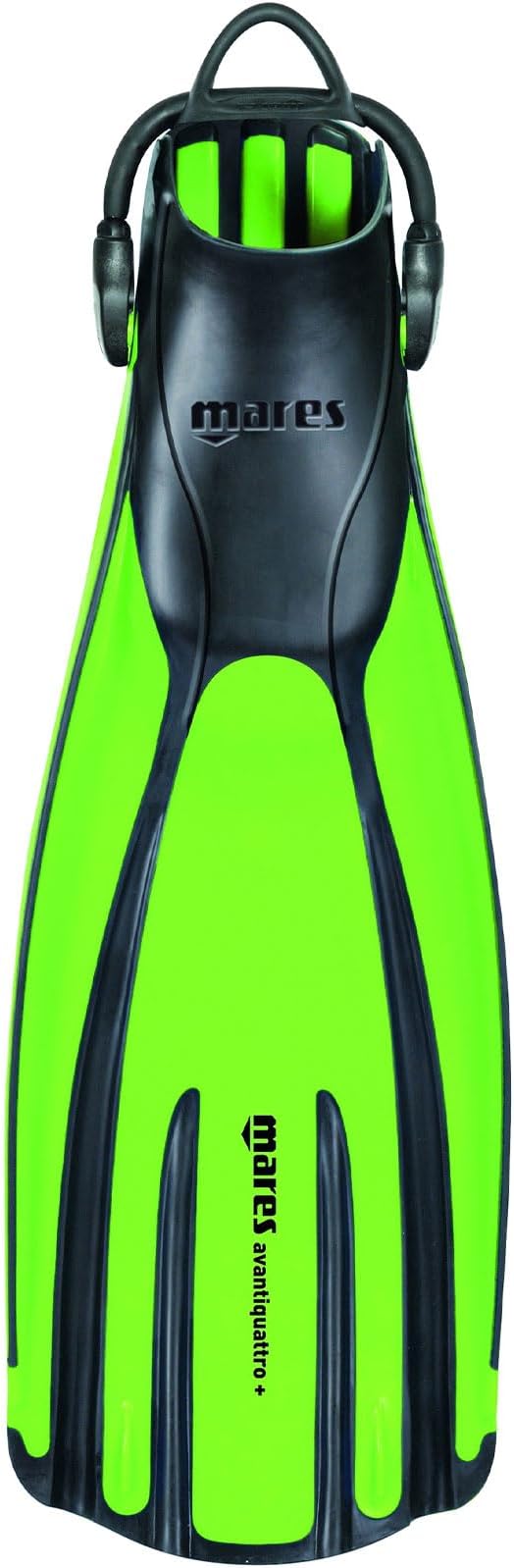 Mares Unisex Adults Avanti Quattro + Diving Fins - Durable Efficient Versatile Open-Heel Scuba Fins with Four-Channel Design & Bungee Strap
