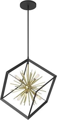 artika Nebula Modern Pendant Light for Kitchen Island - Geometric Black and Gold Light Fixture Ideal for Kitchen, Dinning Room, Stairway
