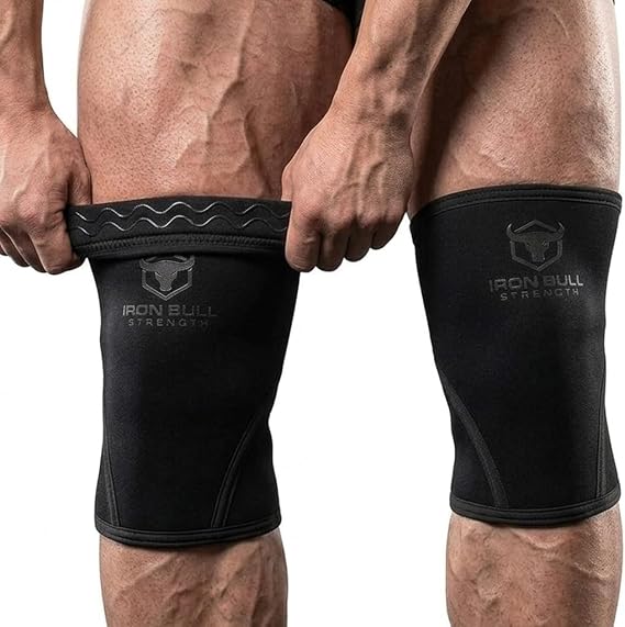 Iron Bull Strength Knee Sleeves 7mm (1 Pair) - Compression Brace & Knee Sleeve For Weightlifting, Powerlifting & Cross Training - Knee Support for Squats - Men & Women
