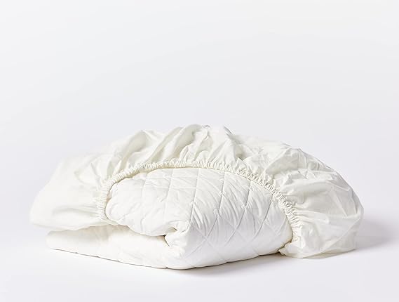Coyuchi Organic Cotton Mattress Pad, Soft Cotton Mattress Cover | Twin, White