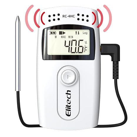 Elitech RC-4HC Temperature and Humidity Data Logger(10PCS), Temperature Recorder, 16000 Points, with External Sensor Reusable