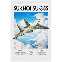 QZFNCOYU Sukhoi Su-35 Art Canvas Poster Bedroom Decor Landscape Office Room Decor Gift 08x12inch(20x30cm)