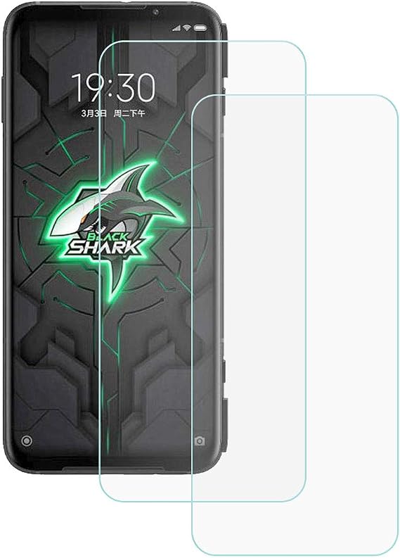 TTJ [2-Pack] for Xiaomi Black Shark 3 Tempered Glass Screen Protector, 9H Hardness Anti-Scratch Anti-Fingerprint Anti-Bubble Compatible Full Coverage Clear Film for Xiaomi Black Shark 3 (6,67")