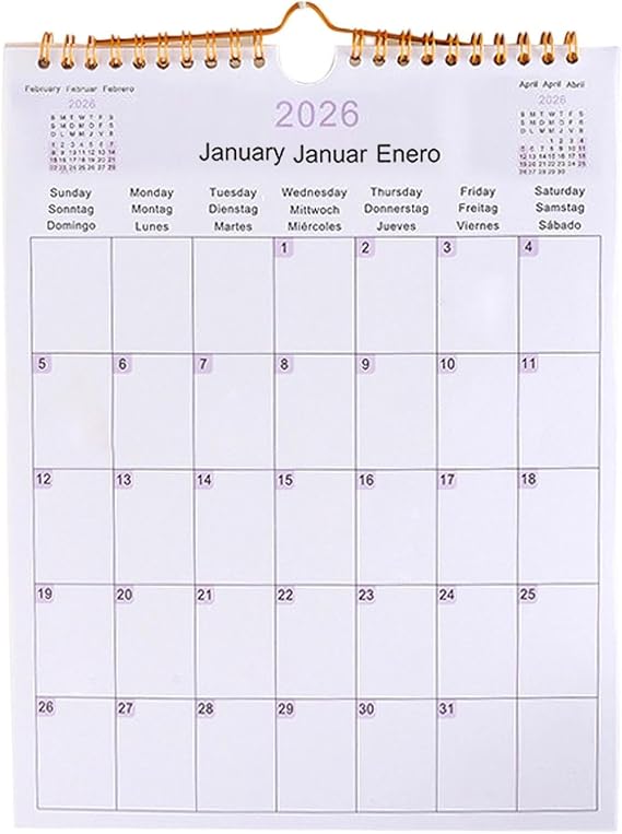 Wall Calendar 2026 12 Month Aesthetic