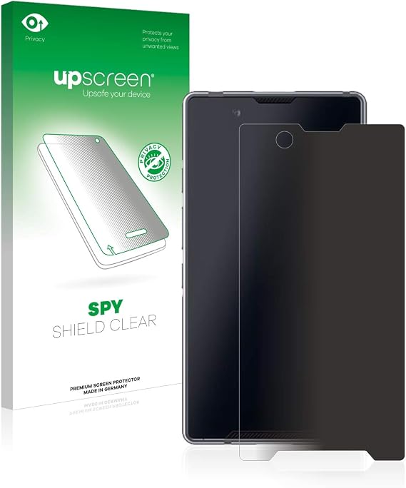upscreen. Spy Shield Clear Privacy Screen Protector for Bittium Tough Mobile 2, self-adhesive, Privacy Protection, Multitouch optimized