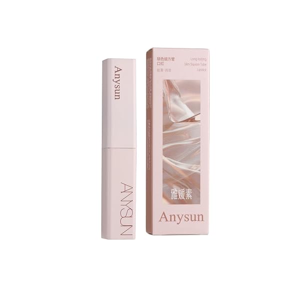 Long Lasting Lipstick, Slim Square Tube Velvet Matte Lipstick, Hydrating & Lightweight Lip Color, Waterproof Transfer-Proof, Foggy Finish 6 Colors Set