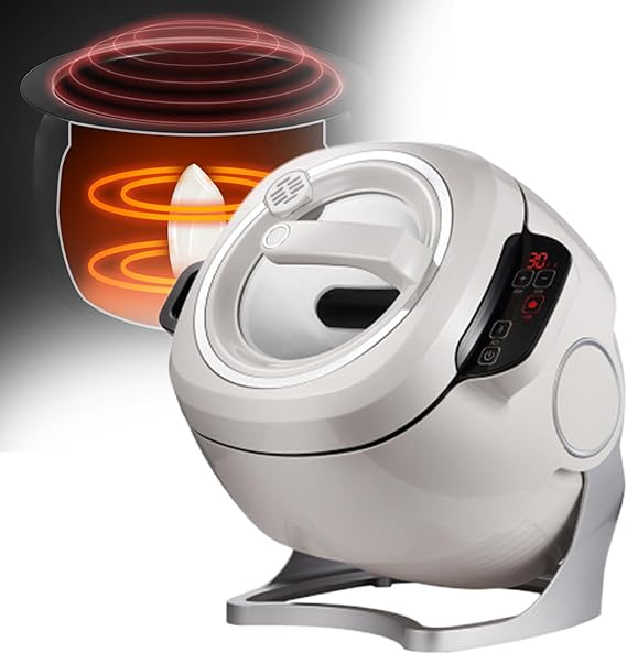 Automatic Cooking Machine,Automatic Stir Fry Robot,6 Touch Panel Cooker Robot, with 360° Rotating and 3D All-round Heating Anti-Paste gift for mom