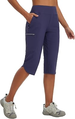 baleaf Womens 17 Capri Pants Lighweight Cargo Capris Quick Dry Zipper Pockets Hiking Biking Casual Outdoor