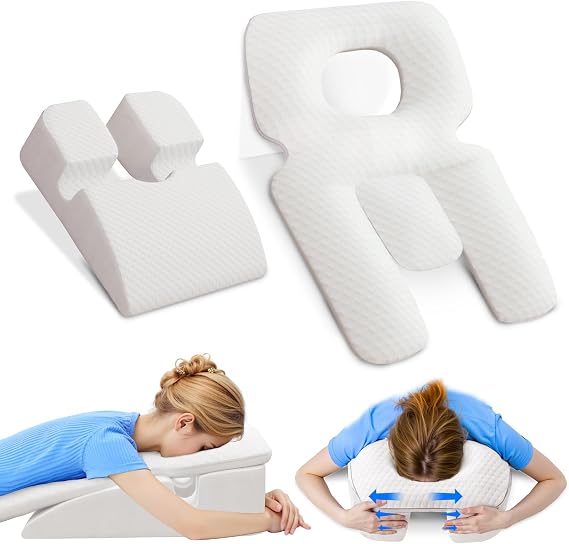 Post Surgery Face Down Pillow Set, BBL Pillows After Post Eye Surgery Recovery, Memory Foam Pillow with Removable Cover