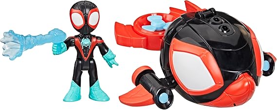 Marvel Spidey and his Amazing Friends Water-Webs Spin Dolphin, 3-Inch (7.6 CM) Toy Submarine & Action Figure, Super Hero Water Toys, Kids Ages 3+