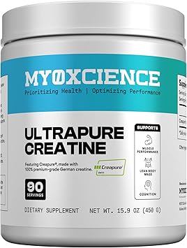 MYOXCIENCE Creapure Creatine | 5 Grams German Creatine Monohydrate Per Serving | Supports Muscle Performance, Lean Body Mass, Cognition (90 Serving Jar)
