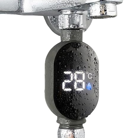 LED Shower Temperature Meter Smart Monitor Bath Thermostat | Real-Time Water Temperature Monitor with LED Display Shower Accessories for Home Bathroom Kitchen Bath