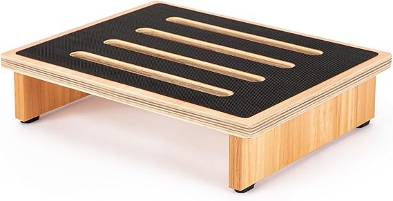 StrongTek Wooden Step Stool, 3.5 in Low Step, Wide Non-Slip Platform
