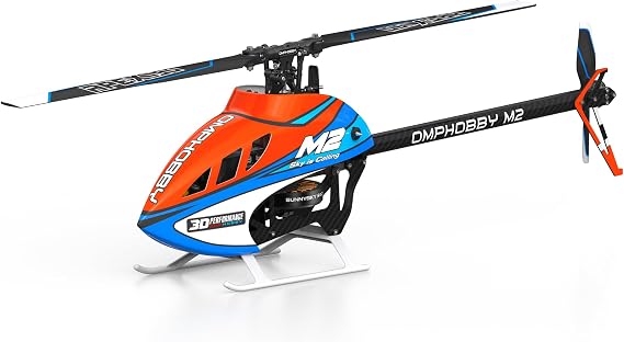 OMPHOBBY M2 V3 PRO RC Helicopter for Adults, Support APP Tuning & Telemetry, 6CH 3D Brushless Direct Drive, Lightweight 320g, OFS3 Flight Control, 200-Class Mini Helicopter for Outdoor Orange PNP