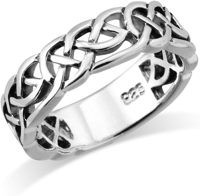 Mimi Sterling Silver Woven Celtic Knot Trinity Band Ring