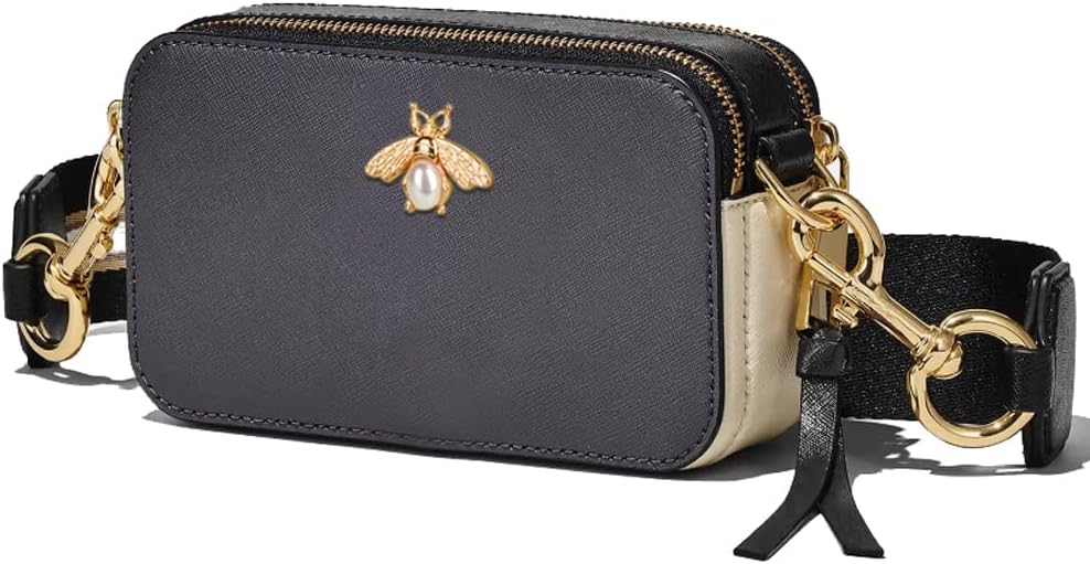 Bee Crossbody Bags for Women Snapshot Camera Purse | Bee Design, Trendy, Two Strap, Wide Strap Leather Shoulder Clutch Handbags