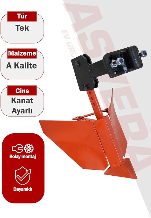 Asvera Ayarlanabilir Kanatlı Karık Açma Pulluğu - Tüm Çapa Makinelerine Uyumlu Arık Açma Aparatı