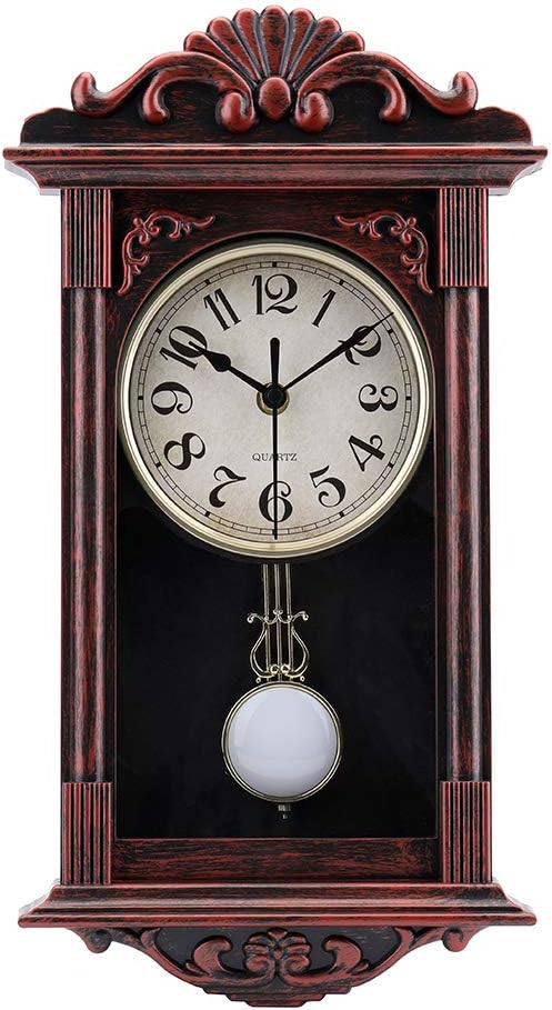 jomparis Pendulum Clock Retro Quartz Wall Clock Bronze