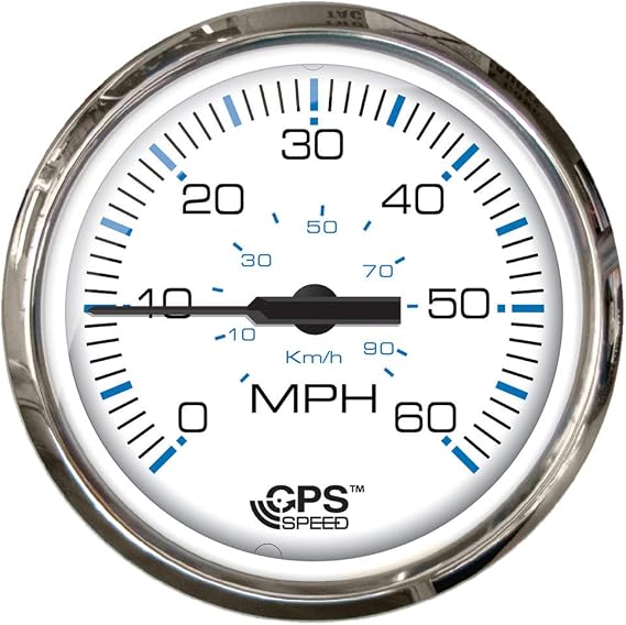 Faria Beede 33850 Chesapeake Stainless Steel Tachometer (7000 RPM) with SystemCheck Indicator (Johnson/Evinrude Outboard) Gas - 4', White
