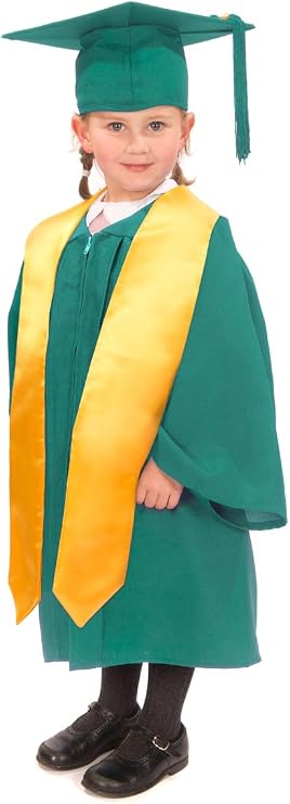 Children's Nursery Graduation Gown, Cap and Stole - Matte (Emerald Green)