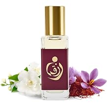 Rizq Aura Unisex Perfume Oil Roll-On Long Lasting Alcohol-Free Fragrance Oil for Men & Women Jasmine, Saffron, Amberwood & Fir Resin Travel Size 6ml Luxury Attar