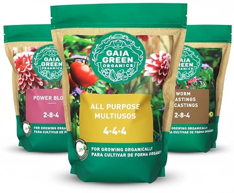 Gaia Green Combo+ 2kg All Purpose 4-4-4-, 2Kg Power Bloom 2-8-4, 2L Worm Castings
