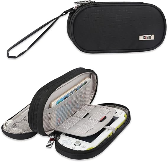 BUBM Double Compartment Storage Case Compatible with PS Vita and PSP, Protective Carrying bag, Portable Travel Organizer Case Compatible with PSV and Other Accessories, Black