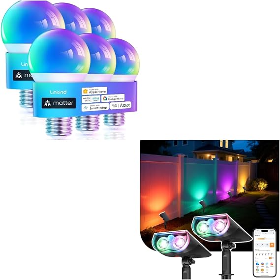 Linkind Matter Smart Light Bulb Smart Solar Lights Outdoor SL5