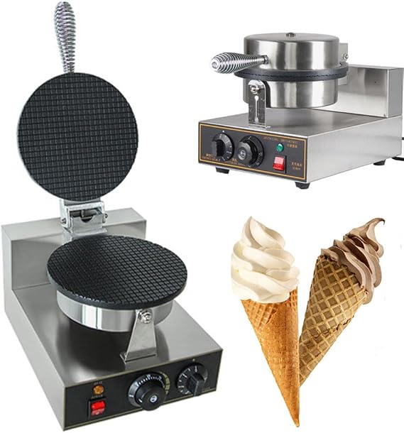 Zboli Commercial Electric Egg Roll Machine,1200W Stainless Steel Waffle Cone Maker Machine with Temperature Control & Time Adjustable,Crispy Omelet Mold Crepe Baking Pan,for Bakery Snac,A