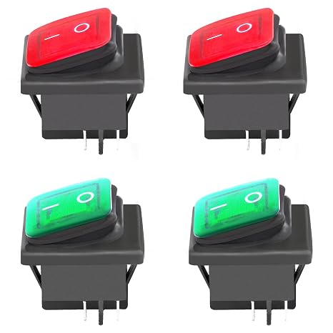 4 Pcs Rocker Switches 16A/250V 20A/125V Rocker Toggle Switches