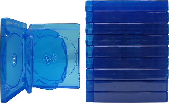 10 Empty 21mm Thick SIX DISC Capacity Blue Replacement Boxes/Cases for Blu-Ray DVD Movies - Holds 6 Discs #BR6R21BL