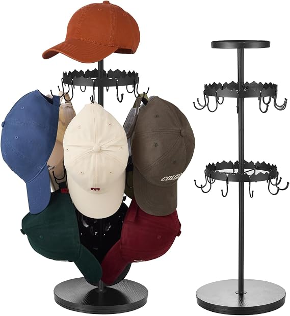 Rotating Hat Organizer for Baseball Caps
