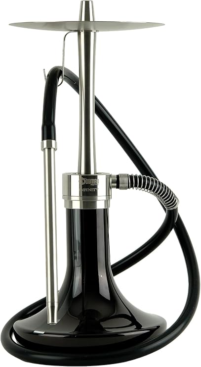 Oduman Infinity Hookah/shisha - Silver Body - Black Glass