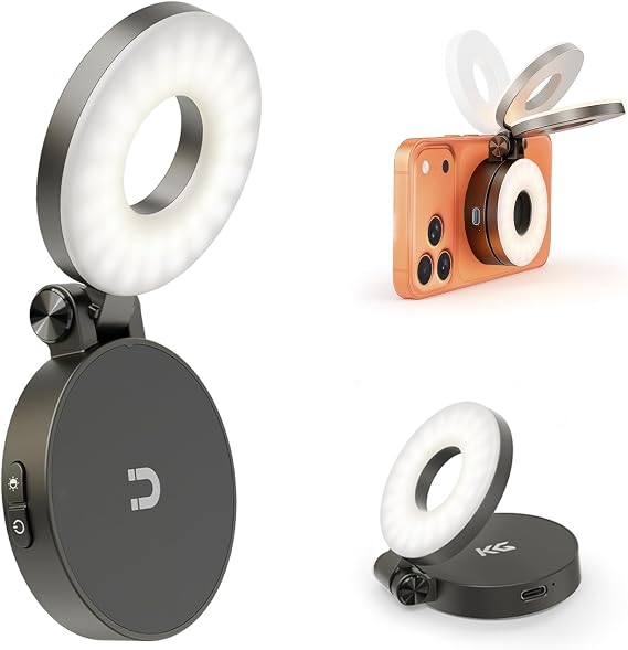 KraftGeek Magnetic Selfie Light for iPhone, Portable Ring Light for Phone