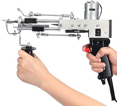 2 in 1 Carpet Tufting Gun,DIY Carpet Rug Weaving Machine Flocking Knitting Machine,Hand-Held Electric Punch Tools,Embroidery Machine,Rug Making Tools Can do Both Cut Pile and Loop Pile,Black