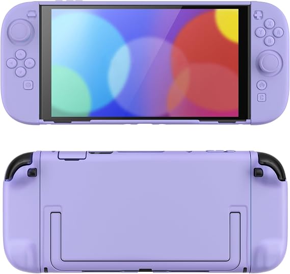 PlayVital Protective Case for Nintendo Switch 2 - Cute Dockable Hard Case Shell for Switch 2 with Thumb Grip & Sticker & Button Caps, Anti-scratch & Shockproof Cover Skin - Light Violet