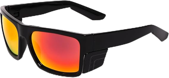 Safety Sunglasses ANSI Z87 for Men Classic Square Sunglasses UV 400 Protection and Includes Removable Side Shields