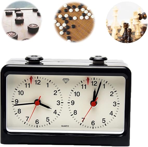 Bibabala Chess Clock Easy Operate Digital Alarm Chess Timer w/Quartz Movement for Board Game, International Chess Tournament Analogue Chess Clock Timer Count Up Count Down Timer